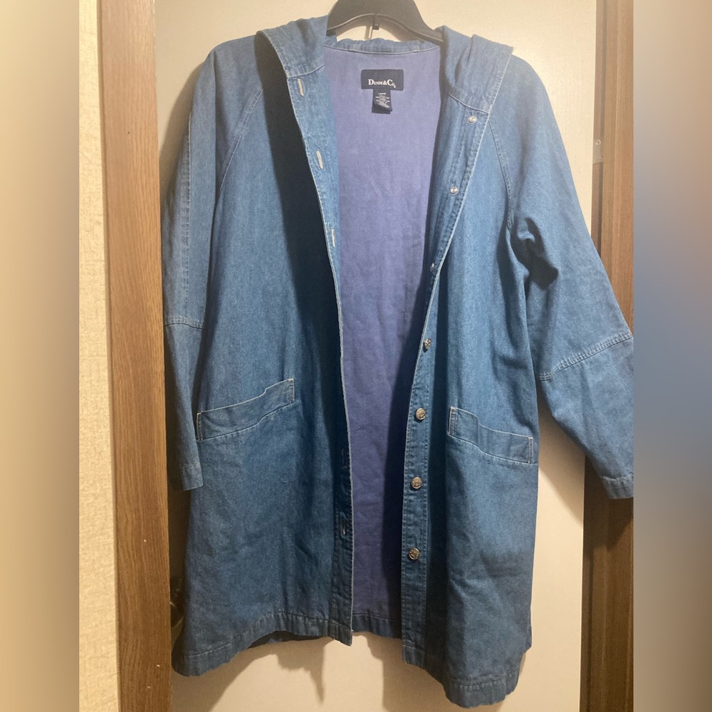 Denim & Co lined hooded jacket